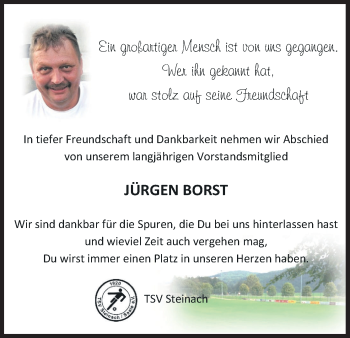 Anzeige von Jürgen Borst von MGO