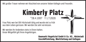 Anzeige von Kimberly Platz von MGO