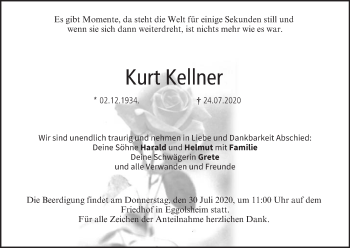 Anzeige von Kurt Kellner von MGO