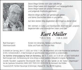Anzeige von Kurt Müller von MGO