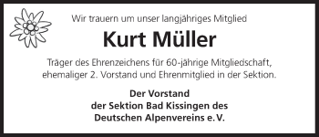 Anzeige von Kurt Müller von MGO