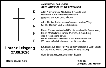 Anzeige von Lorenz Leisgang von MGO