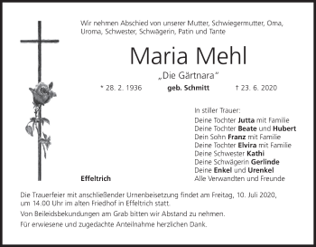 Anzeige von Maria Mehl von MGO