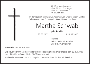 Anzeige von Martha Schwab von MGO