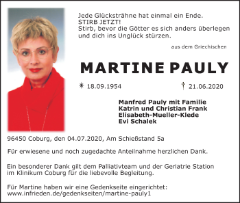 Anzeige von Martine Pauly von MGO