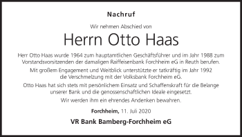 Anzeige von Otto Haas von MGO