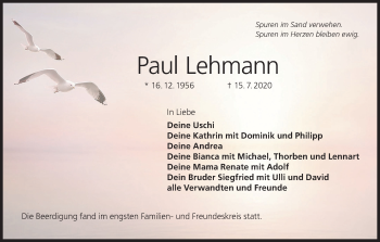 Anzeige von Paul Lehmann von MGO