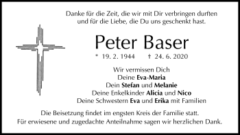 Anzeige von Peter Baser von MGO