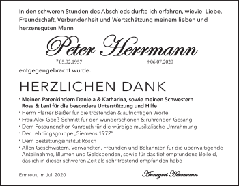 Anzeige von Peter Herrmann von MGO