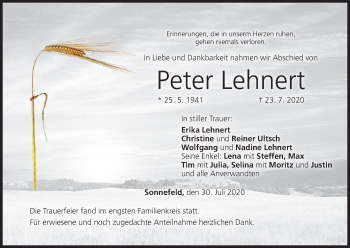 Anzeige von Peter Lehnert von MGO