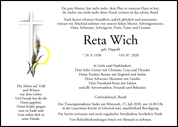 Anzeige von Reta Wich von MGO