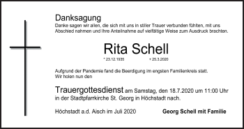 Anzeige von Rita Schell von MGO