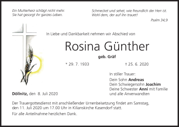 Anzeige von Rosina Günther von MGO
