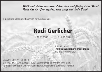 Anzeige von Rudi Gerlicher von MGO