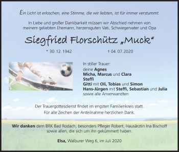 Anzeige von Siegfried Florschütz von MGO
