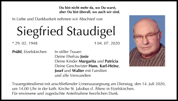 Anzeige von Siegfried Staudigel von MGO