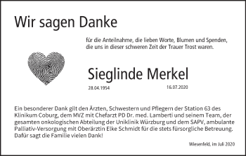 Anzeige von Sieglinde Merkel von MGO