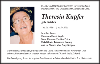 Anzeige von Theresia Kupfer von MGO