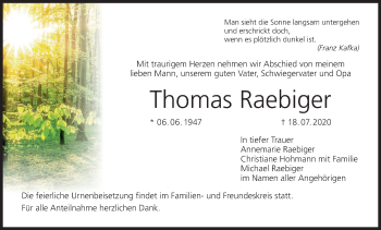 Anzeige von Thomas Raebiger von MGO