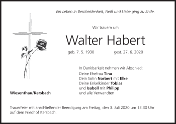 Anzeige von Walter Habert von MGO