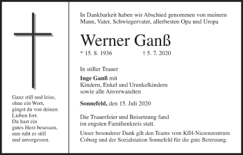 Anzeige von Werner Ganß von MGO