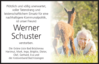 Anzeige von Werner Schuster von MGO