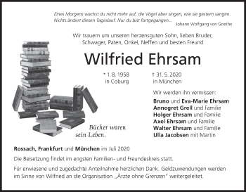 Anzeige von Wilfried Ehrsam von MGO