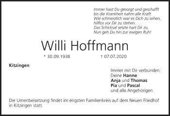 Anzeige von Willi Hoffmann von MGO