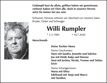 Anzeige von Willi Rumpler von MGO