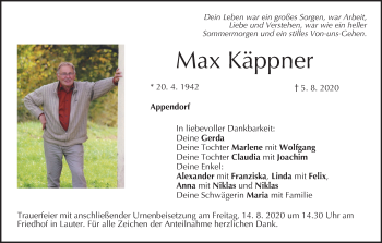 Anzeige von Max Käppner von MGO