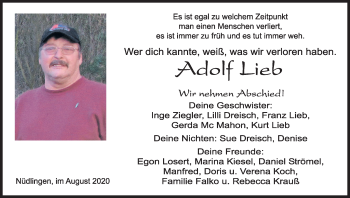 Anzeige von Adolf Lieb von MGO