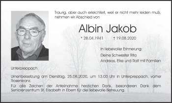 Anzeige von Albin Jakob von MGO