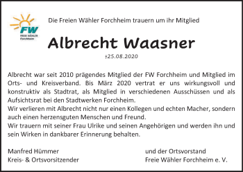 Anzeige von Albrecht Waasner von MGO