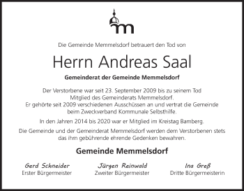 Anzeige von Andreas Saal von MGO