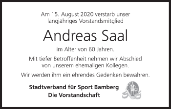 Anzeige von Andreas Saal von MGO