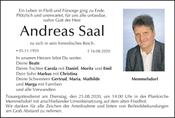 Anzeige von Andreas Saal von MGO