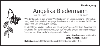 Anzeige von Angelika Biedermann von MGO