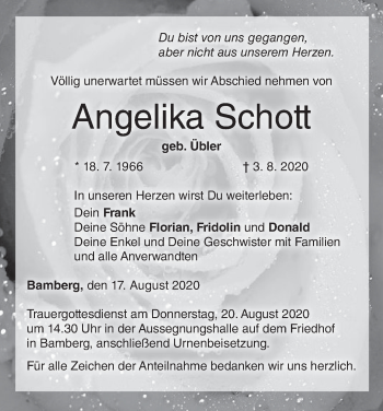 Anzeige von Angelika Schott von MGO