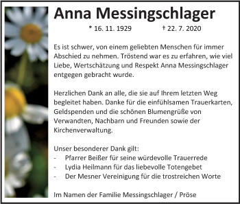 Anzeige von Anna Messingschlager von MGO