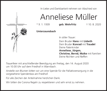 Anzeige von Anneliese Müller von MGO