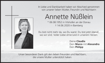 Anzeige von Annette Nüßlein von MGO