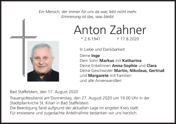 Anzeige von Anton Zahner von MGO