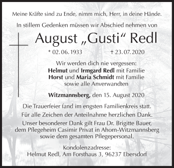 Anzeige von August  Redl von MGO