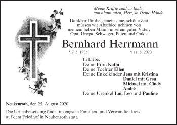 Anzeige von Bernhard Herrmann von MGO