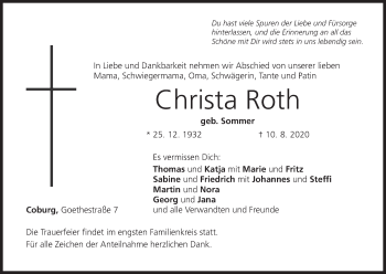 Anzeige von Christa Roth von MGO