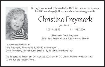 Anzeige von Christina Freymark von MGO