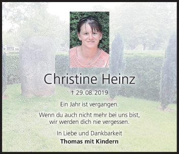 Anzeige von Christine Heinz von MGO