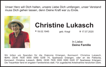 Anzeige von Christine Lukasch von MGO