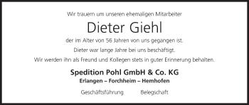 Anzeige von Dieter Giehl von MGO