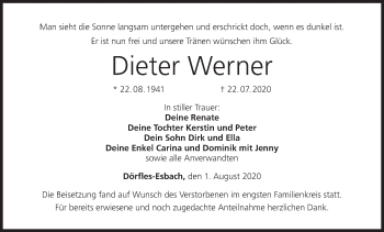 Anzeige von Dieter Werner von MGO